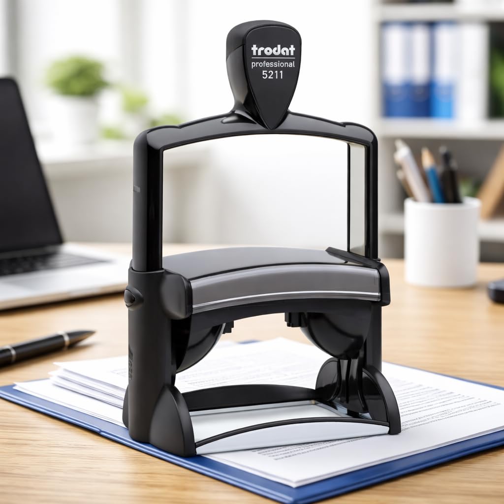 Trodat Professional 5211 individueller Stempel – selbstfärbender Textstempel zum Selbstgestalten – inkl. Gutschein für Wunschtext – Abdruck ca. 85 x 55 mm – Büro, Lager, Praxis
