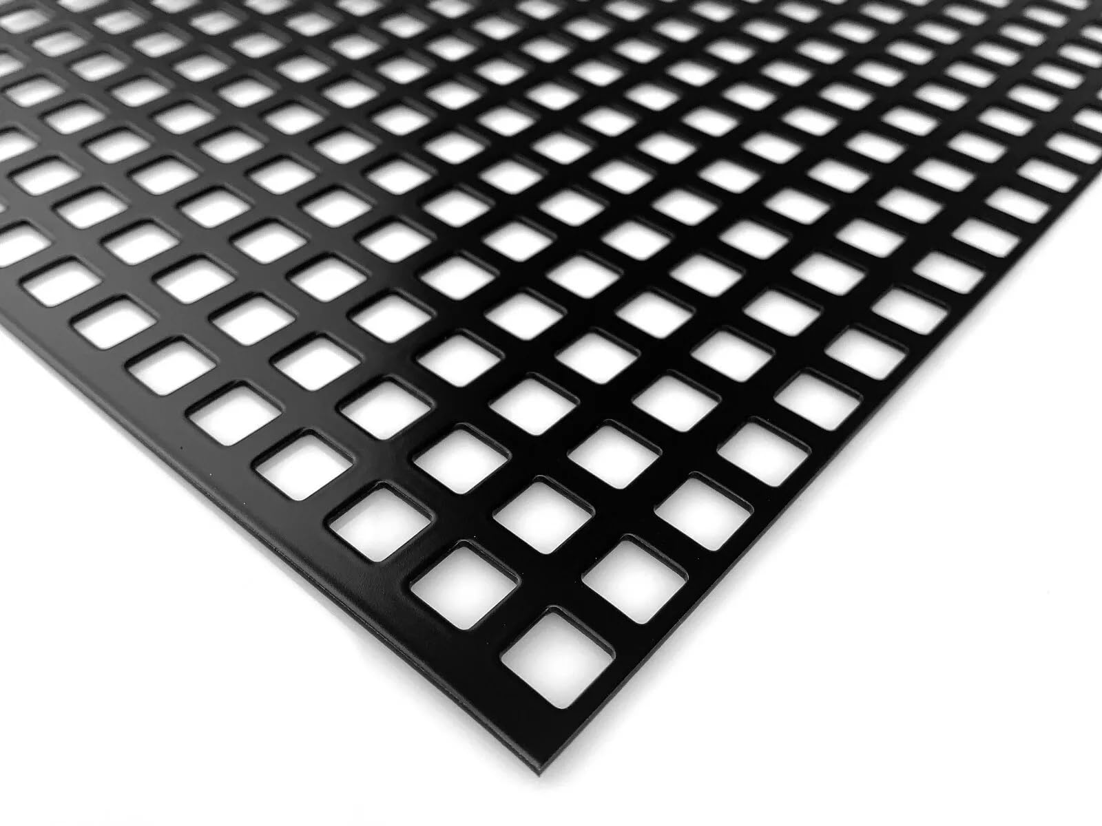 Stahl Verzinkt Lochbleche QG10-15 Farbig Schwarz RAL 9005 Stahl 1,5 mm dick Bleche Zuschnitt nach Maß (500mm x 300mm)