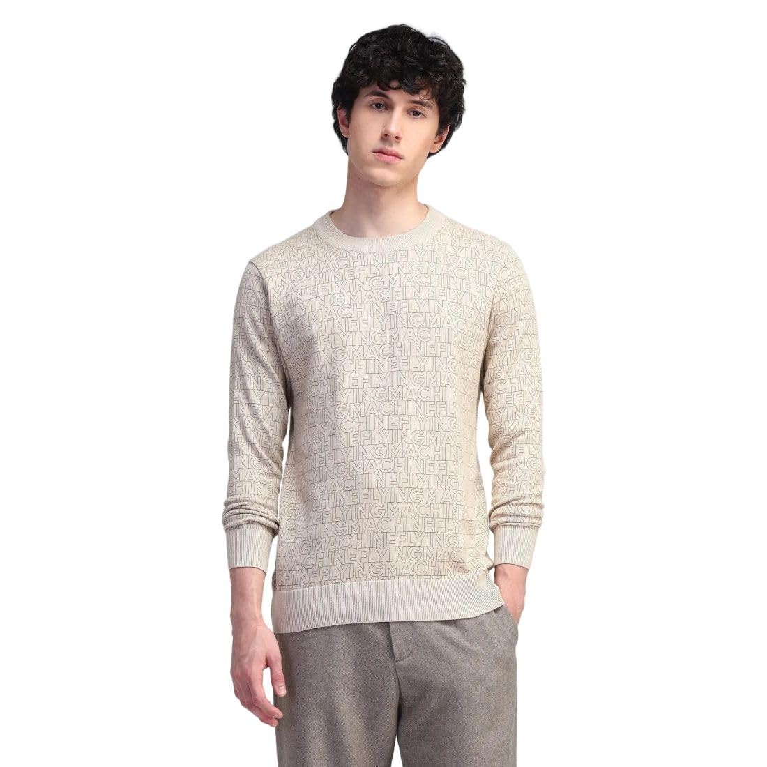 flying machine Men's Regular Fit Sweater| Printed-picture-16