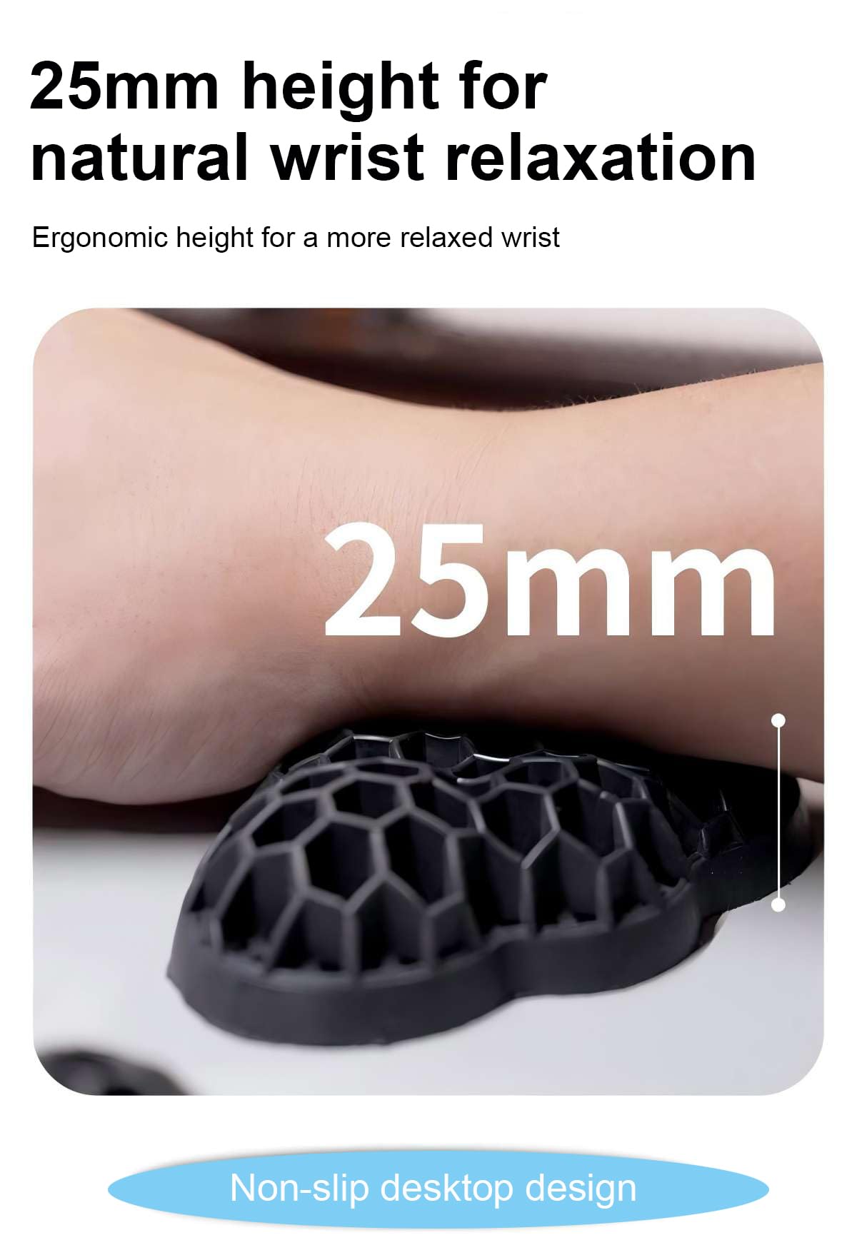 Cloud Wrist Rest for Keyboard - Comfortable Non-Slip Cushion, Ergonomic 3D Honeycomb Design, Lightweight, Easy to Clean, Perfect for Keyboard and Mouse Typing Pain Relief, Office, Gaming, Computer
