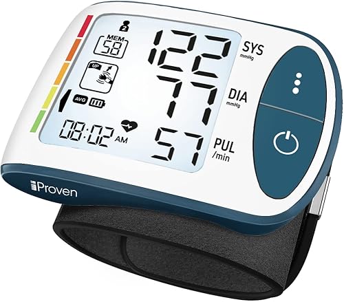 IPROVEN BPM-417 - Muñeca con monitor de presión arterial para uso doméstico, frecuencia cardíaca digital y presión arterial grande, lectura de