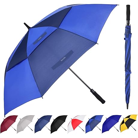 Nautica Oversized Vented Golf Umbrella 62/68/72 Inches, Double Canopy Waterproof Windproof Automatic Umbrella