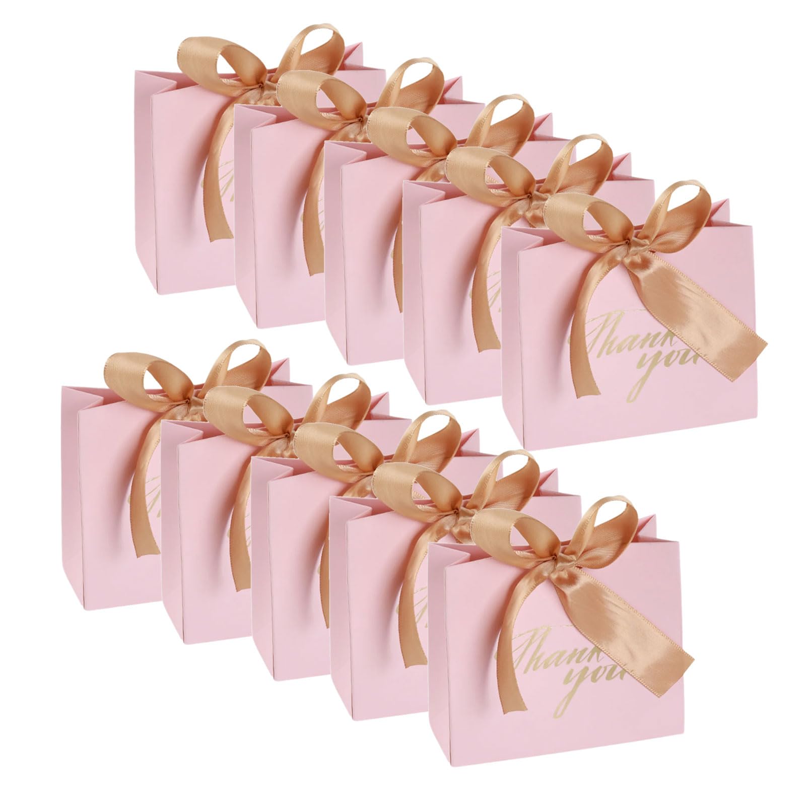 Jazuaiao Recyclable Paper Party Treats Box with Metallic Accent Paper Candy Container Ideal for Weddings and Special Event Wedding Candy Box
