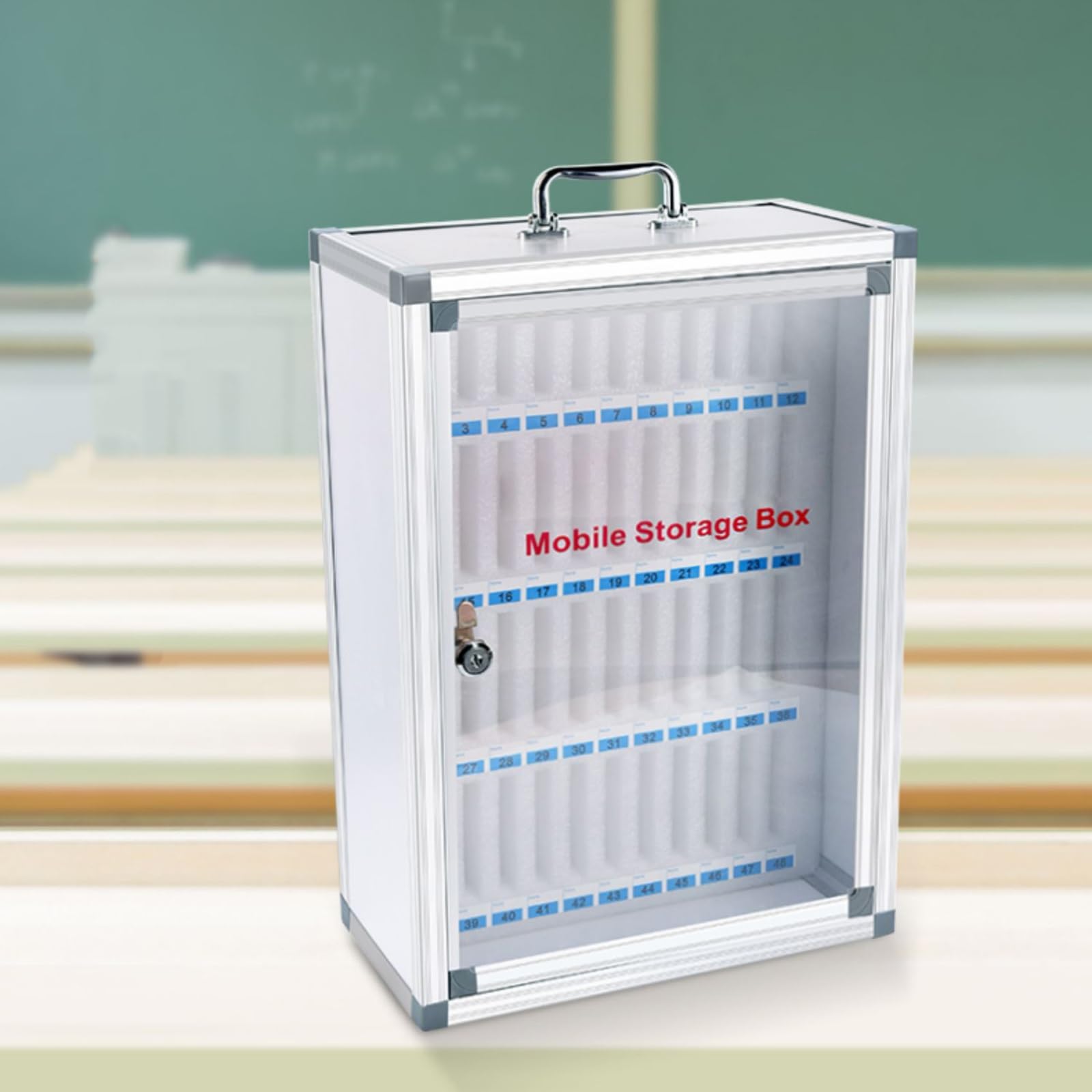 Scatola Porta cellulari in Lega di Alluminio - Armadietto Organizer per cellulari da 8 a 60 Scomparti per Ufficio, Aula, Sala conferenze - Soluzione da scrivania Multifunzionale per scuole