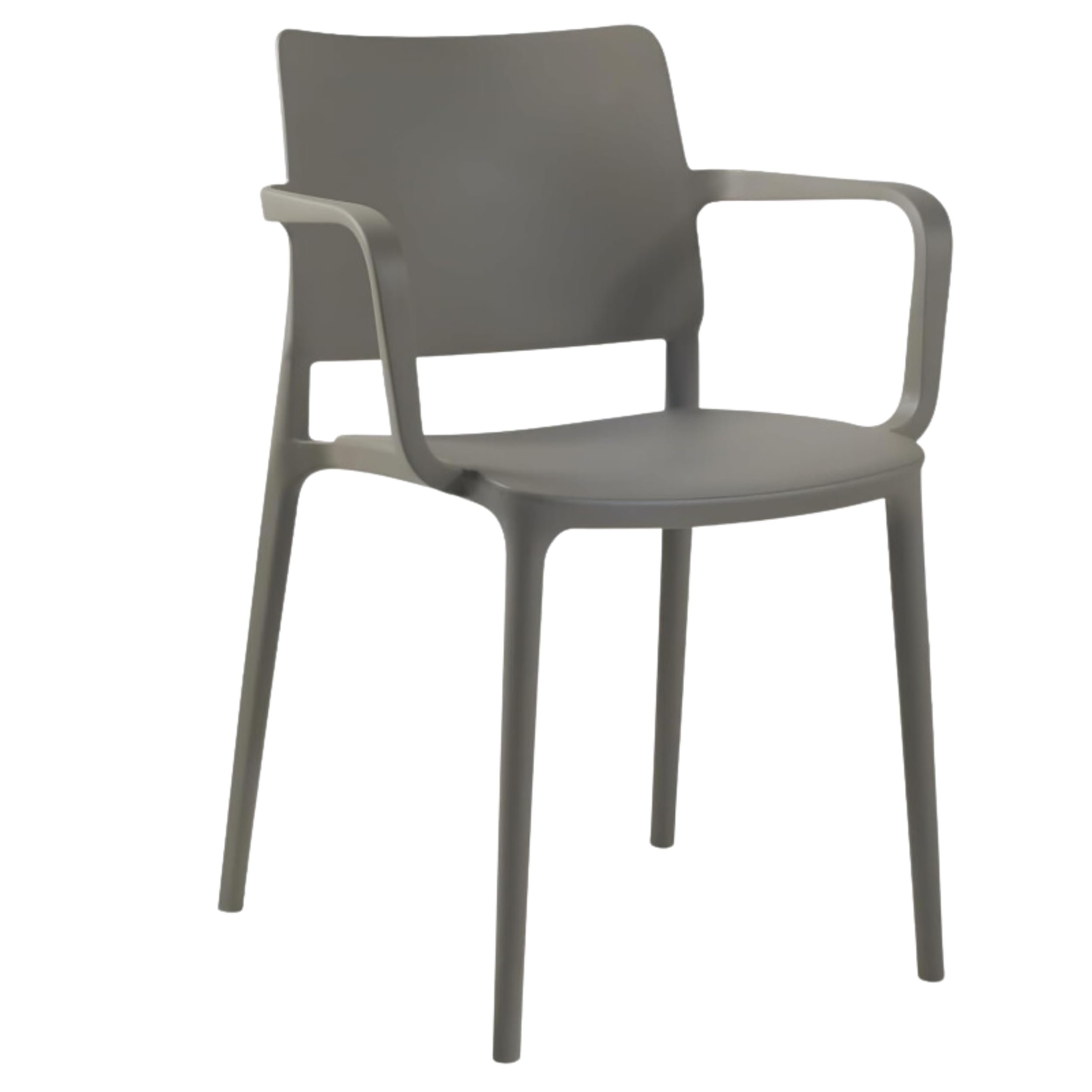PAPATYA Joy-K Designstuhl mit Einer Belastbarkeit von 200 kg stapelbar, Terassenstuhl aus Kunststoff UV beständig, Leichter Stuhl mit Rückenlehne für Balkonstuhl aus Polypropylen (1, Grau-braun)