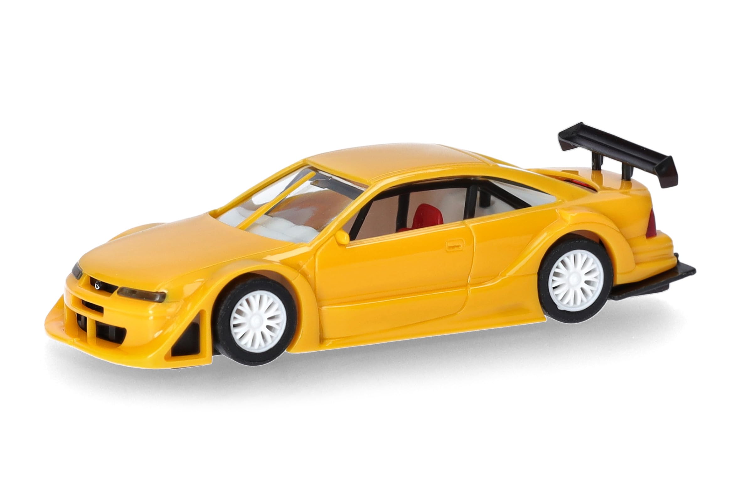 Herpa car model Opel Calibra Phase IV, solaryellow, on a scale of 1:87, plastic miniature, made in Germany, model building, collectors edition