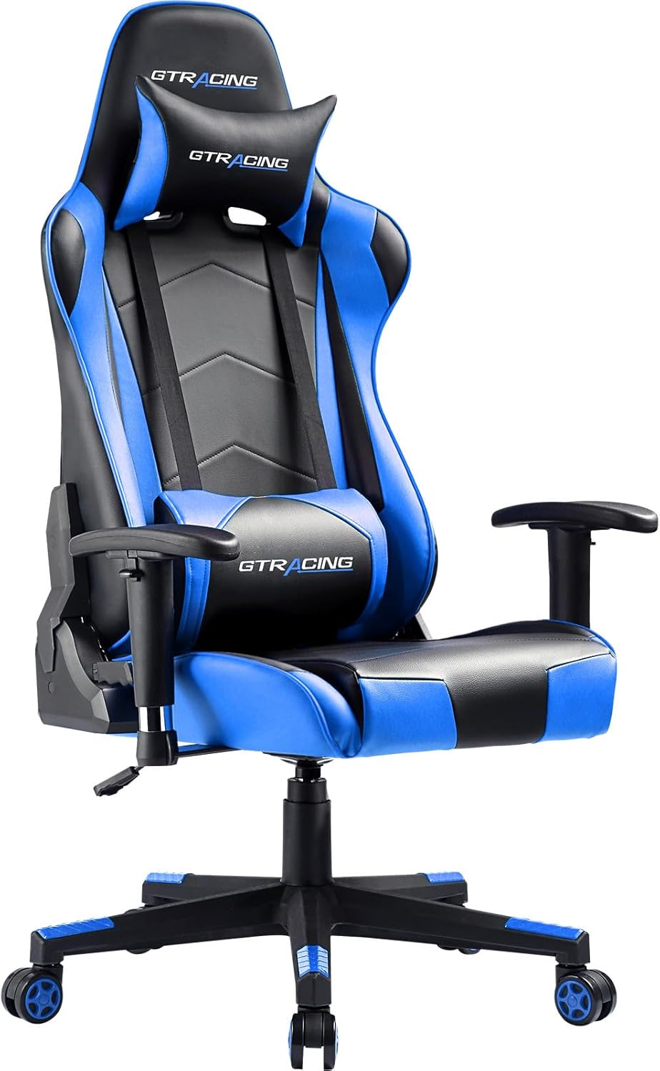 GTRACING Gaming Chair Racing Office Computer Ergonomic Video Game Chair Backrest and Seat Height Adjustable Swivel Recliner with Headrest and Lumbar Pillow Esports Chair (NavyBlue)