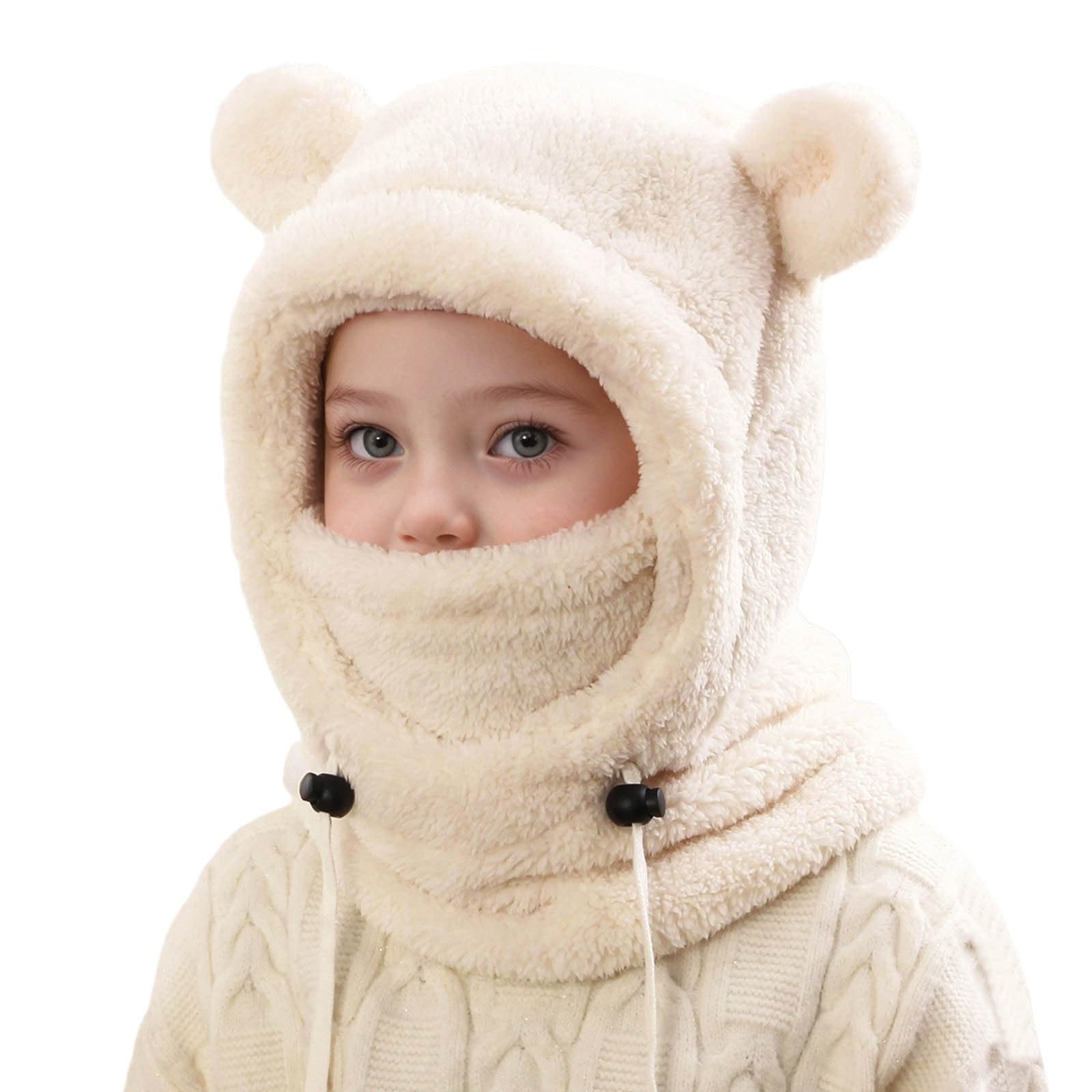 Schlupfmütze Kinder Winter - Thermo Fleece Sturmhaube Multifunktionale Winddichte Gesichtsmaske Skimaske Warme Strick Mütze Kapuze Halswärmer Schal Outdoor-Aktivitäten für Jungen Mädchen 3-10 Jahre