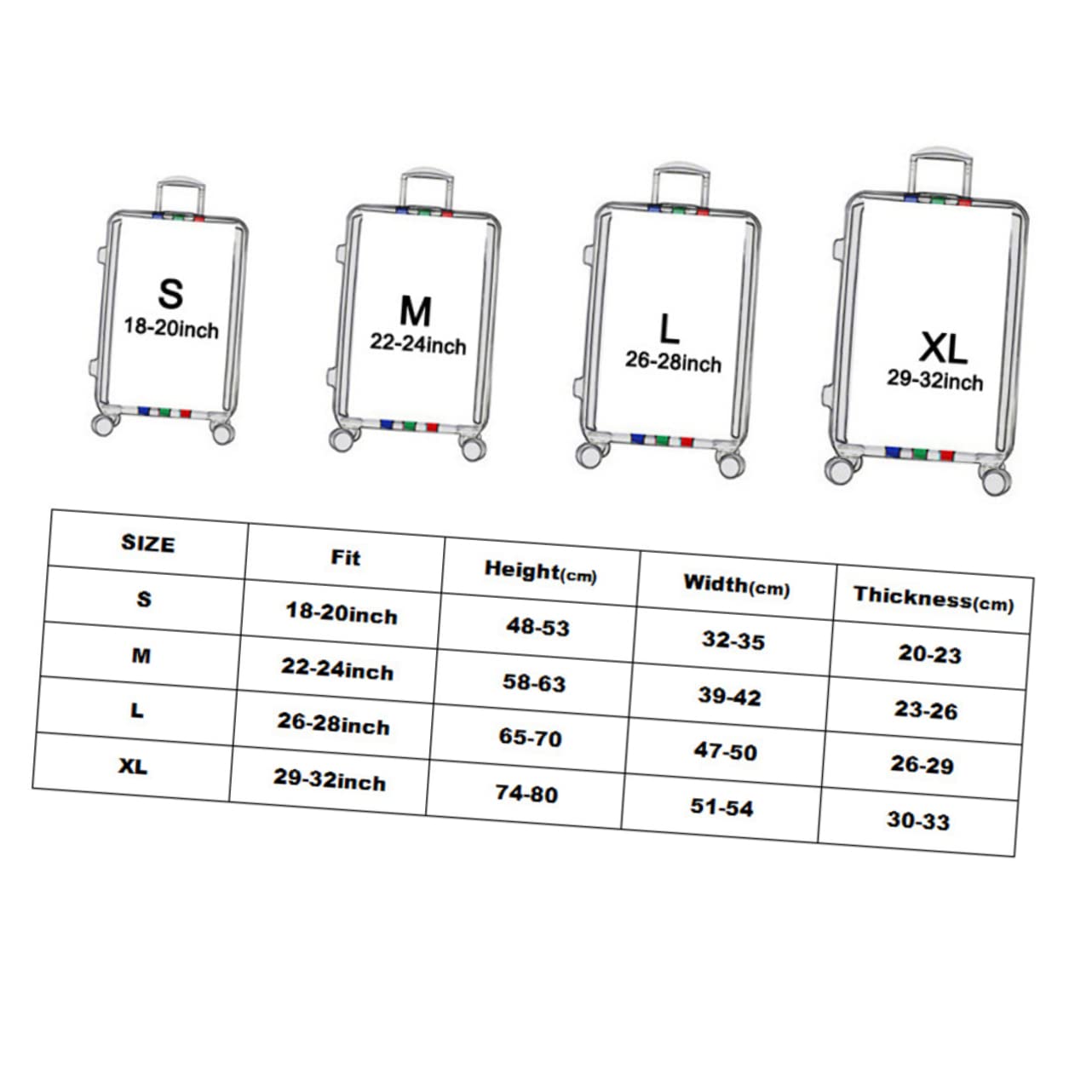 Funda Protectora para Maleta de Viaje Talla S de Poliéster y Spandex