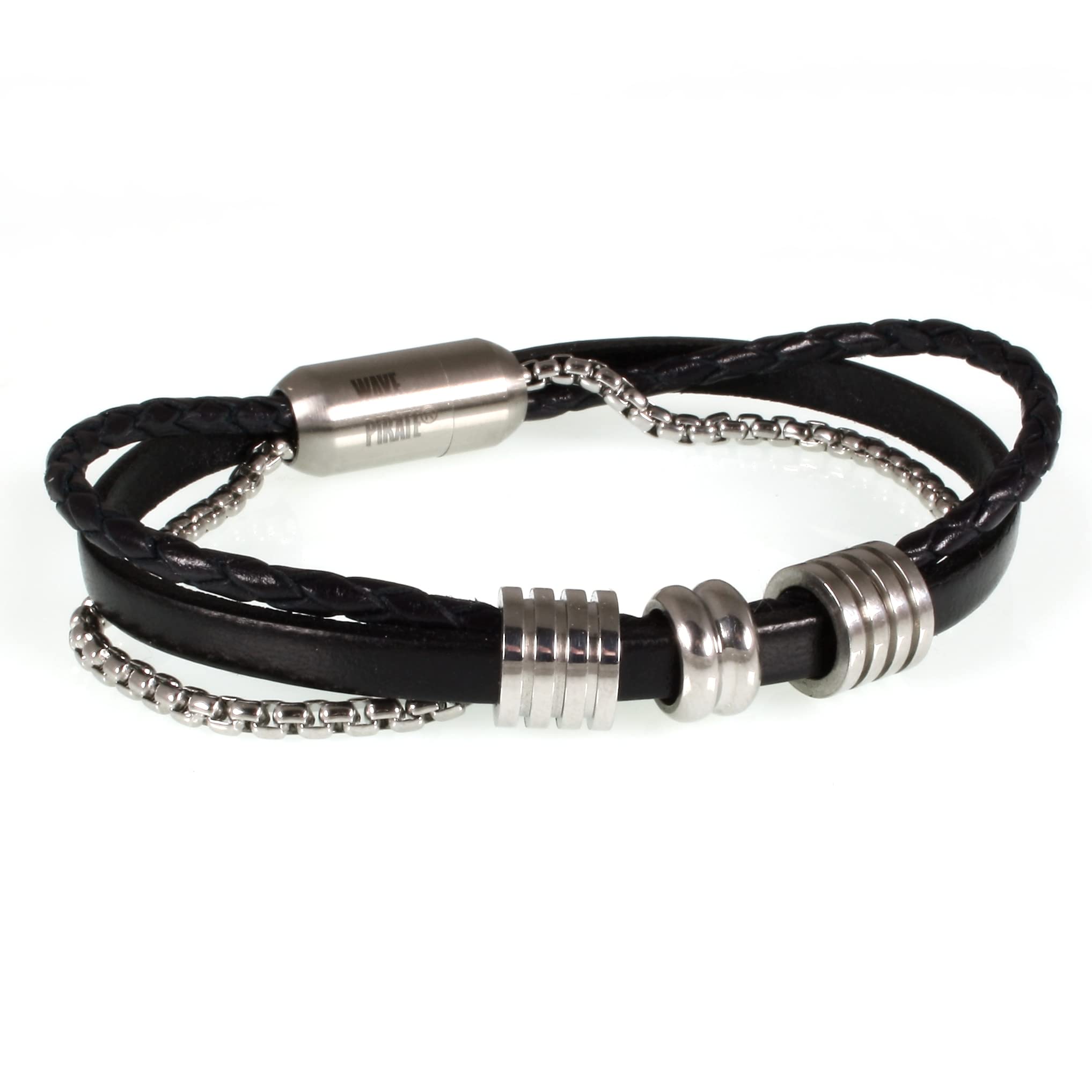 Leder-Armband LEX FR Schwarz Männer Herren