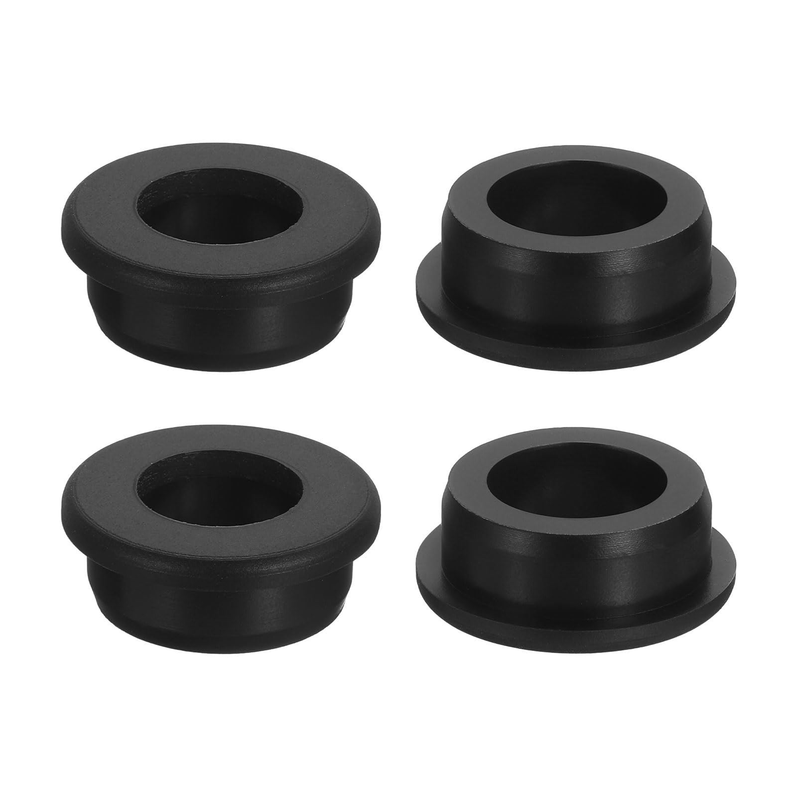 sourcing map 4Pcs Rubber Grommets 29mm Drill Hole, 20mm ID Hole Top Hat Grommet Black Silicone Rubber Hole Plug Gasket for Wiring, Automotive