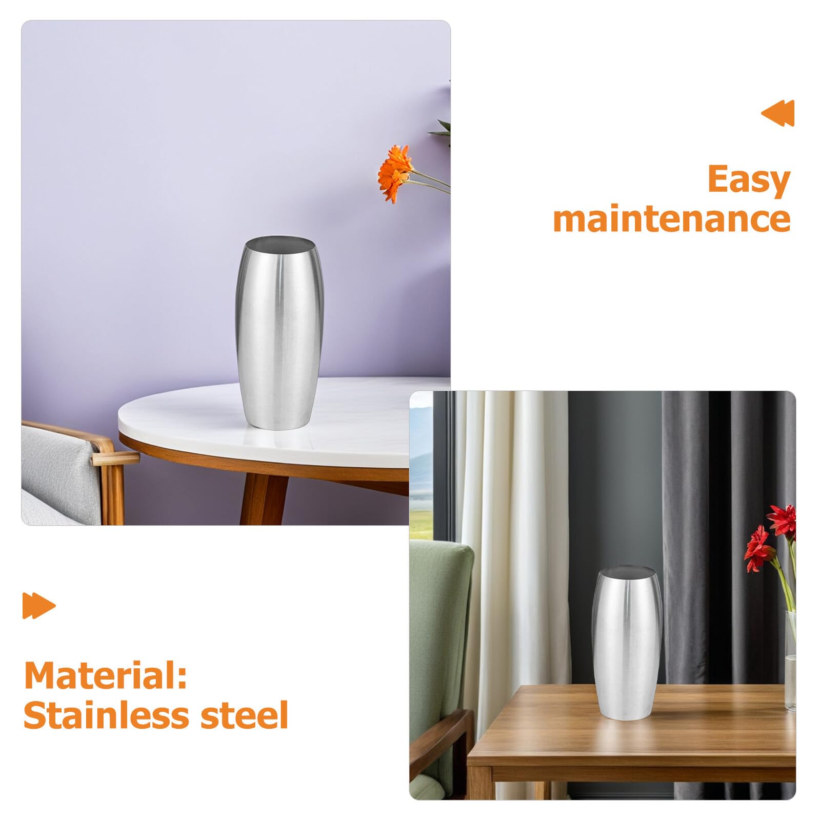 Rustikale Blumenvase aus Edelstahl in Silber mit Moderner Minimalistischer Optik für Tischdeko und Wasserpflanzen für Hochzeitsfeiern und Zuhause