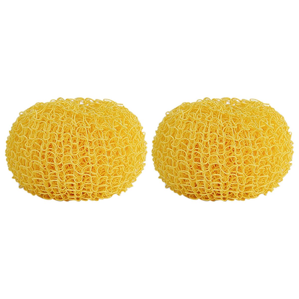 Boule de Nettoyage Vaisselle 2 Pièces Fibre Ronde Jaune