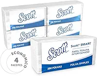 Papel Toalha Interfolhado Scott Smart - Pacote com 1000 Folhas, Scott
