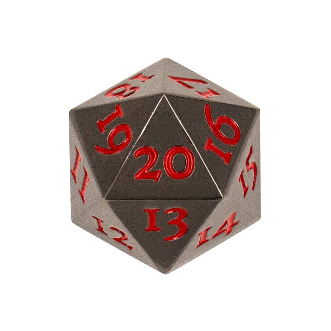 Extra Large Solid Metal D20 Spindown/Countdown Dice Black Life Counter for MTG Magic Commander EDH Extra Heavy