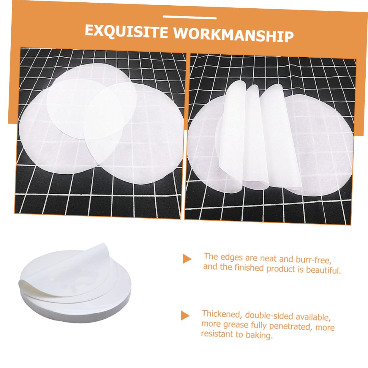 ULTECHNOVO Papier Sulfurisé Rond 20 CM 500 Feuilles Imperméables Absorption d'Huile pour Cuisson Four et Grillades Usage Professionnel et Domestique