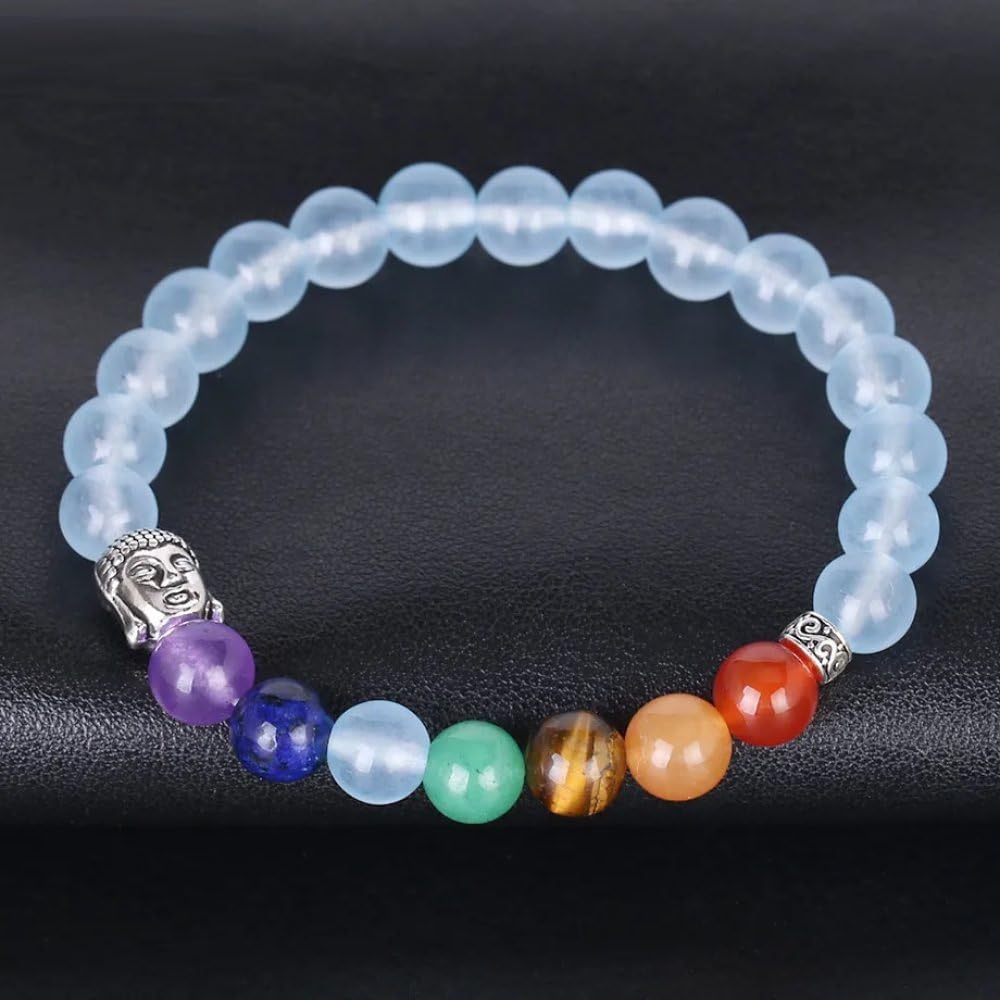 Bracciale Buddha In Pietre Naturali Blu - Energia, Fortuna E Benessere Per Uomo E Donna - Foto 4