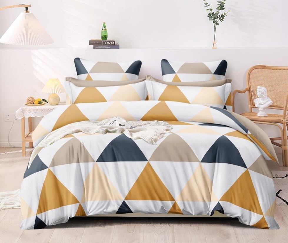 350 Tc Heavy Glace Cotton Super King Size Duvet Cover II Razai Cover II Quilt Cover for Double Bed Size with Zipper (Dohars) 108x108 inch-Multicolor-picture-38