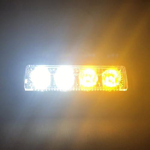 Miniatura 7 de 2 luces estroboscópicas de emergencia de 4 LED para camiones de 12-24 V, luz intermitente de advertencia de montaje en superficie, barra de luz de