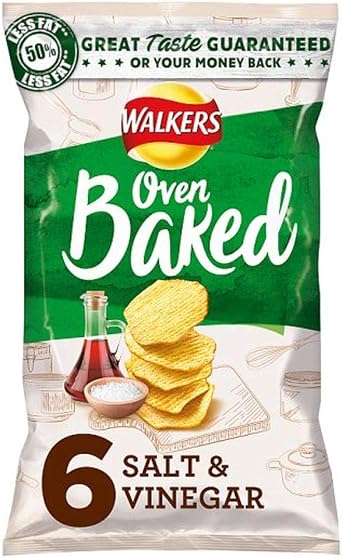 Walkers Baked Salt And Vinegar Crisps 6 x 25 Grams - Walkers Baked Salt And Vinegar Crisps 6 x 25 G