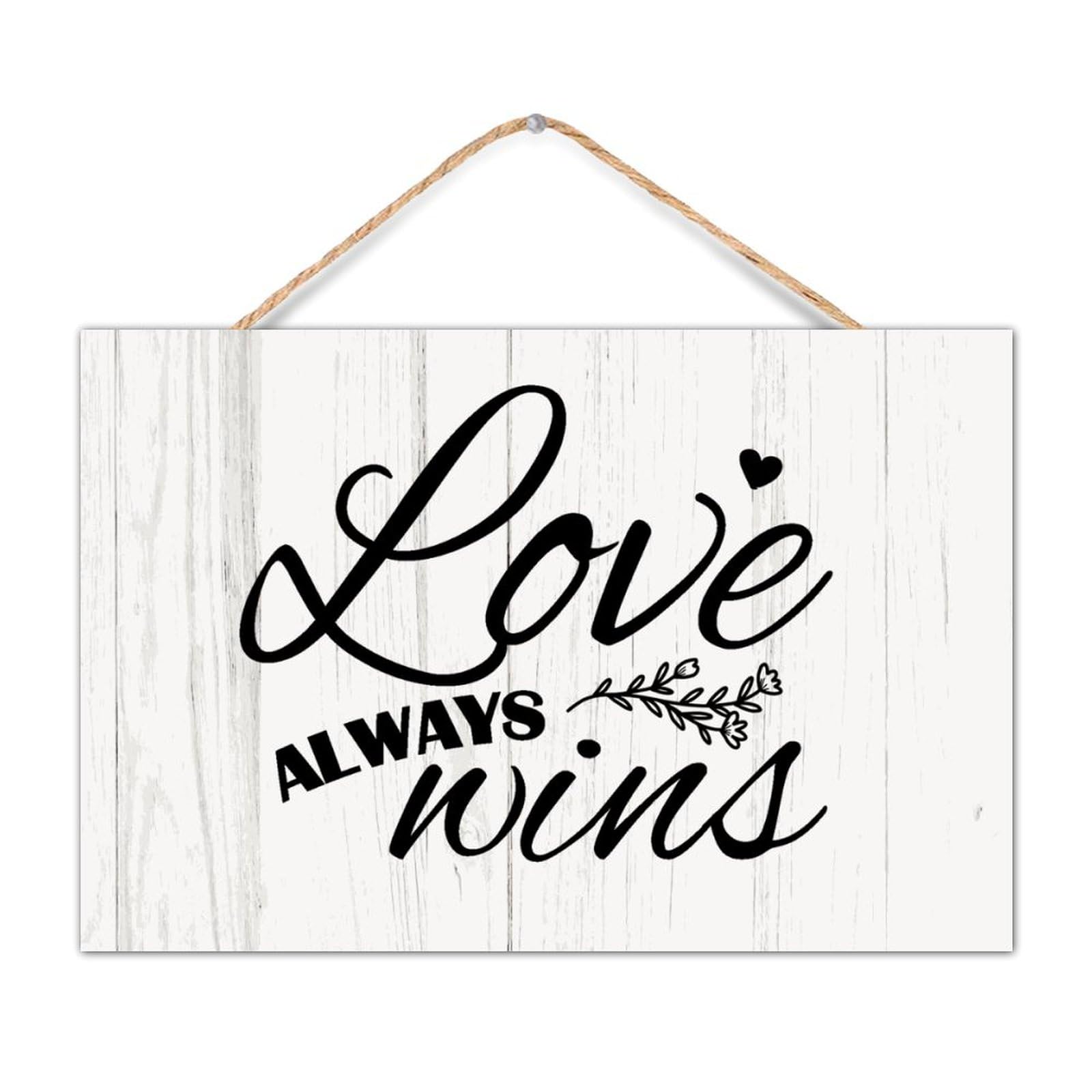 Love Always Wins Established Wood Sign Bisexual Pride Love Is Love Wood Wall Sign 12x8in LGBTQ Gifts Men Women Shelf Décor Funny Wood Sign for Laundry Outdoor