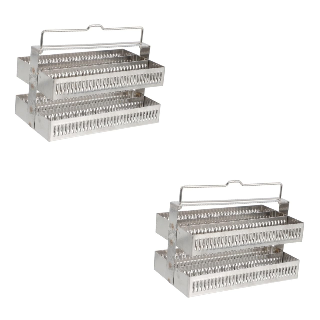Cabilock 2 Pezzi Scolavetrini Supporto Per Vetrini Per Microscopio Vassoio Per Vetrini Petrografico 60 Posizioni Rack Per Colorazione 60 Posizioni Supporto Per Vetrini In Rack Per