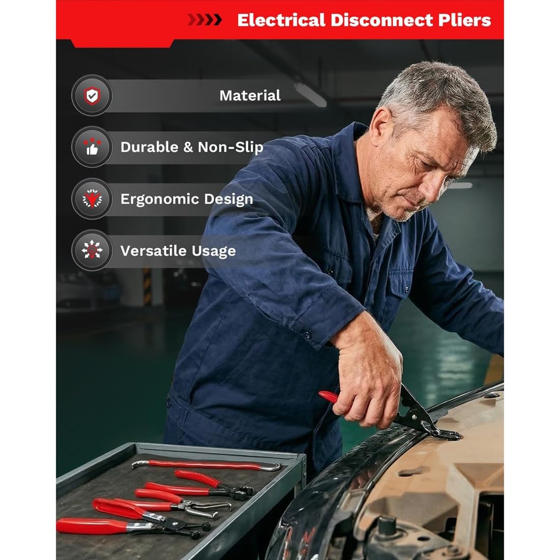 Elektrische Abzieherzange Elektrischer Verbinder Entferner Werkzeug 5-Teiliges Leitungswerkzeugset Schlauchschellen Sicherer Elektrischer Verbinder Entferner