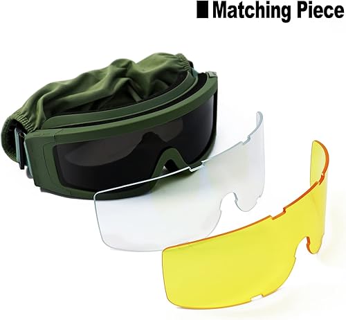 Miniatura 2 de SPOSUNE Gafas de Airsoft con 3 lentes antivaho y tácticas militares para motocicleta, ciclismo, paintball y caza