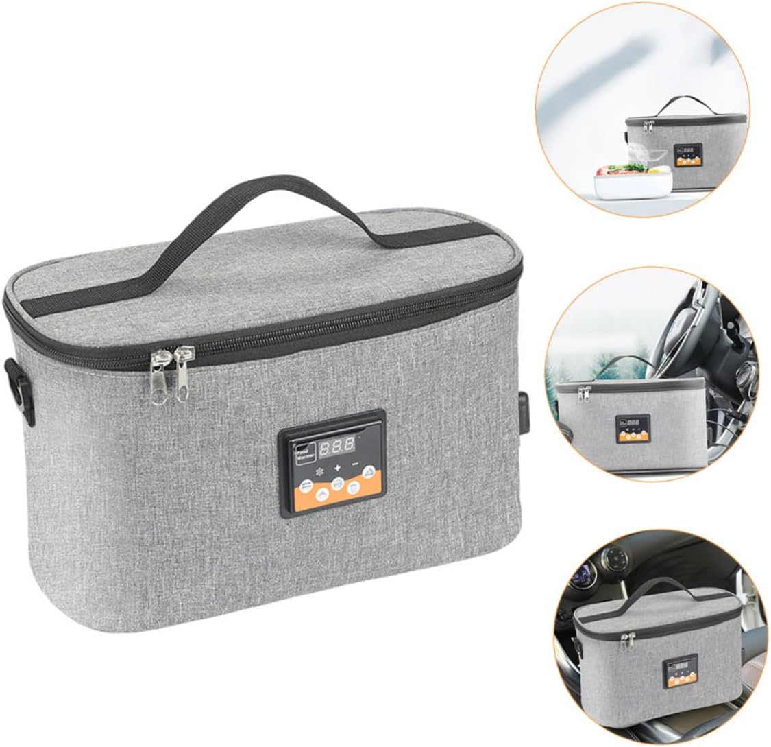 Electric Bottle Warmer Heating Bag Portable Car Warming Tote for and Food Real Temperature Display Compact Design for Travel and Outdoor Use