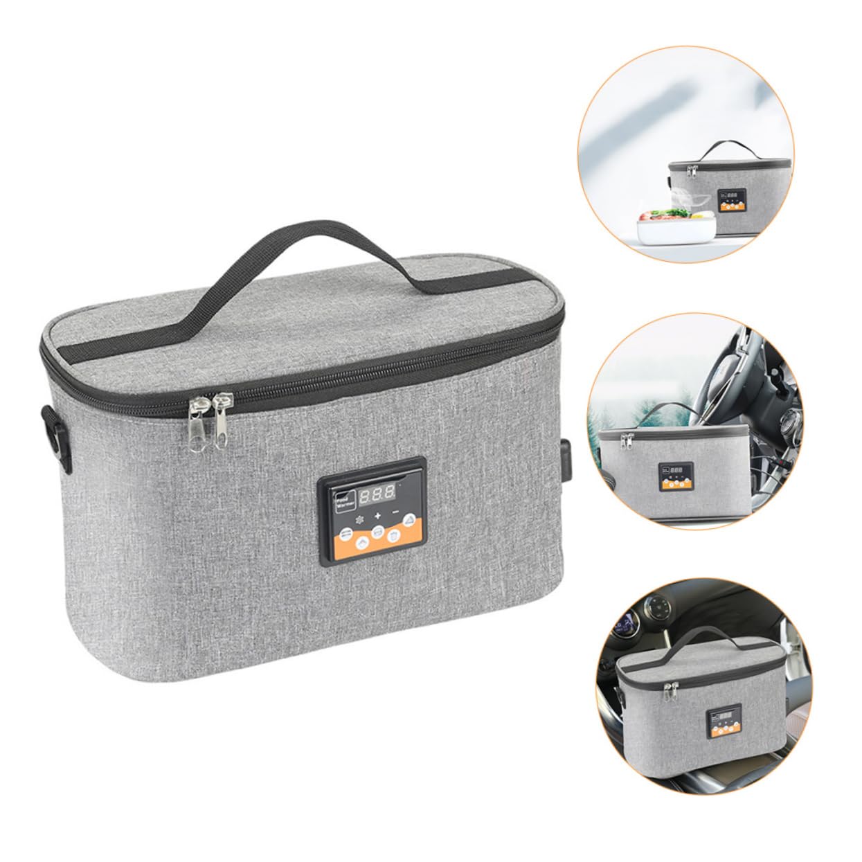 Auto Babyflaschenwärmer Tasche 8l aus Oxfordstoff für Unterwegs | Lcd Temperaturanzeige, Dc 12v Ladeadapter, Tragegurt und Haken für Kinderwagen