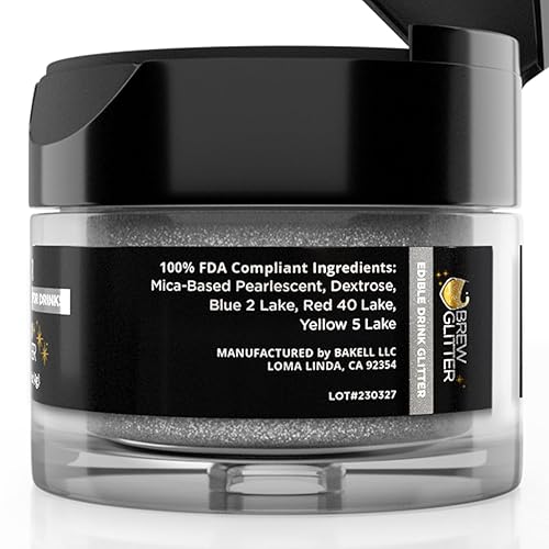 Miniatura 26 de Brew Glitter - Purpurina comestible para bebidas, cócteles, cerveza, adornar bebidas Certificado Kosher y Halal 100% comestible y de grado Azul