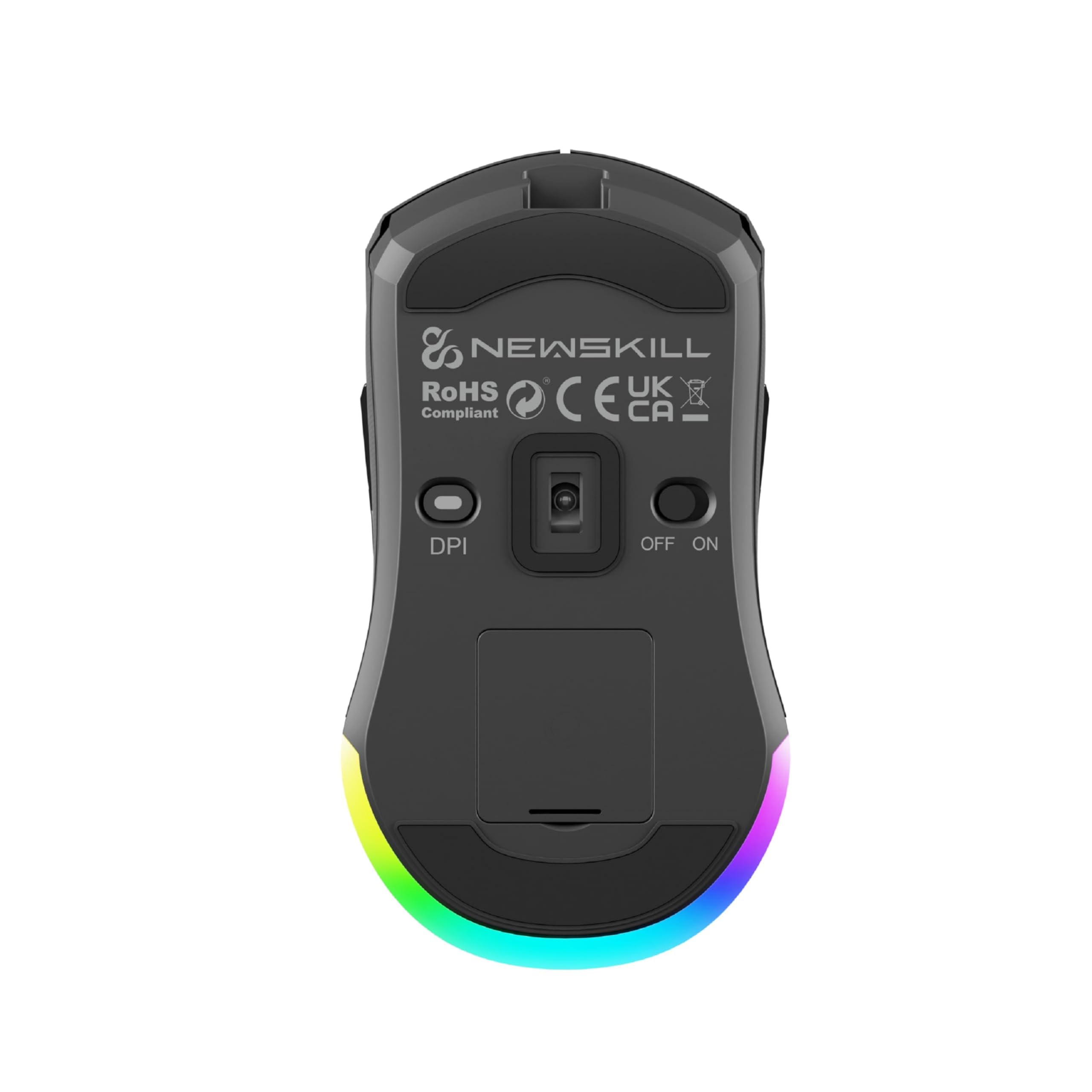 NEWSKILL Chiron Pro Wireless ratón Gaming RGB inalámbrico ambidiestro 16000DPI 8 Botones Sensor PAW3335 Negro