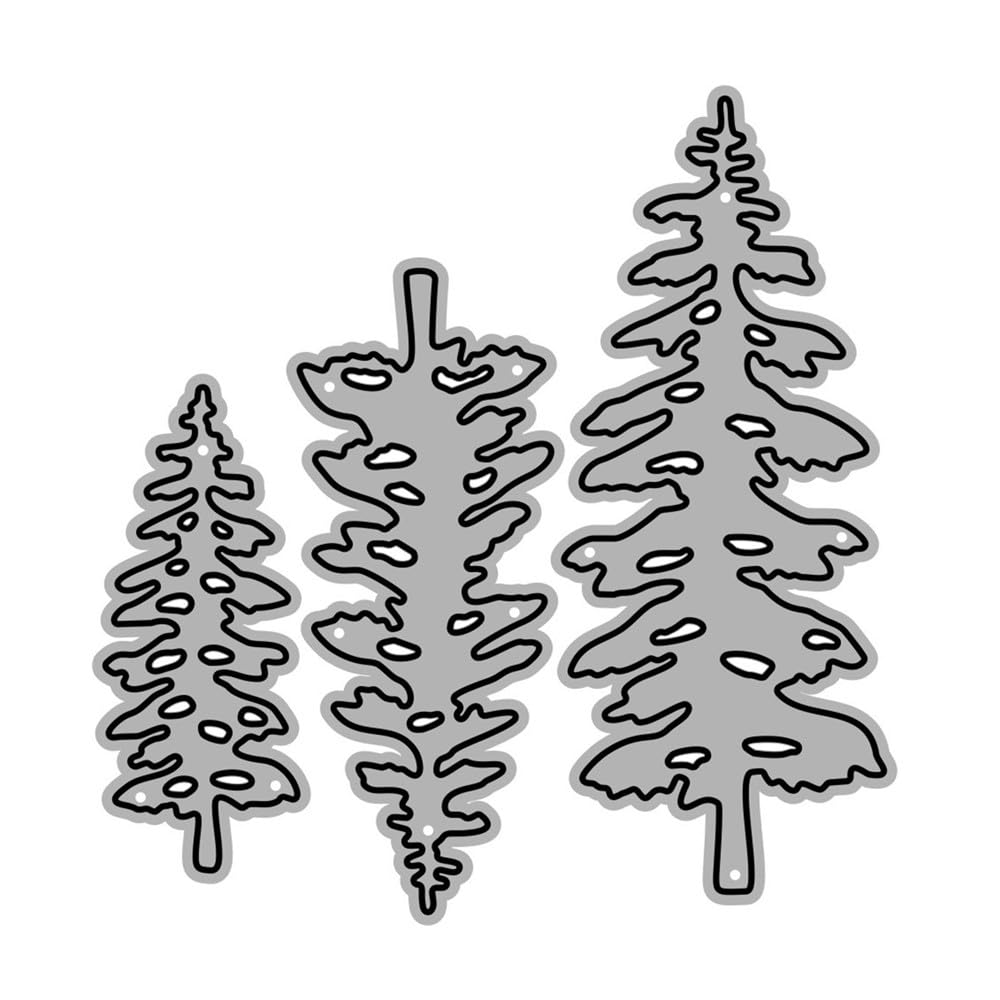 Pine Tree Die Cuts for Card Making, Plants Metal Cutting Dies for Paper Scrapbooking, DIY Stencils for Album Party Wedding Festivals Decoration — image 1