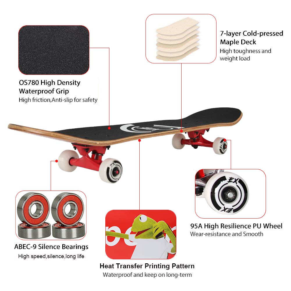 Amazon | Skateboard Pro スケートボード 31 x 8 標準スケート