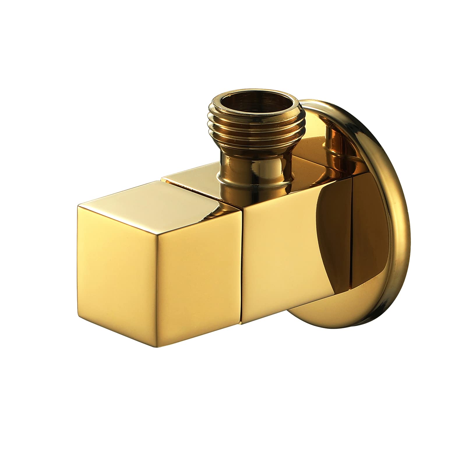 ZQFHSX Shower Triangle Valve, Angle ValveAngle Stop Valve Brass G1/2" Shut Off Square Water Control Faucet for Bathroom Toilet Bidet Black(Gold)