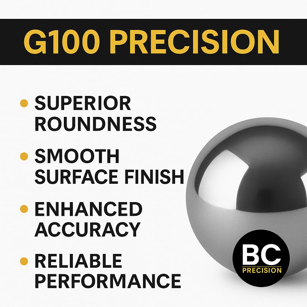 BC Precision 3” Chrome Steel Ball Bearing G100 – Superior Roundness, Smooth Finish, High Accuracy, Durable Solid Steel for Industrial, Mechanical, Counterweight, and DIY Applications