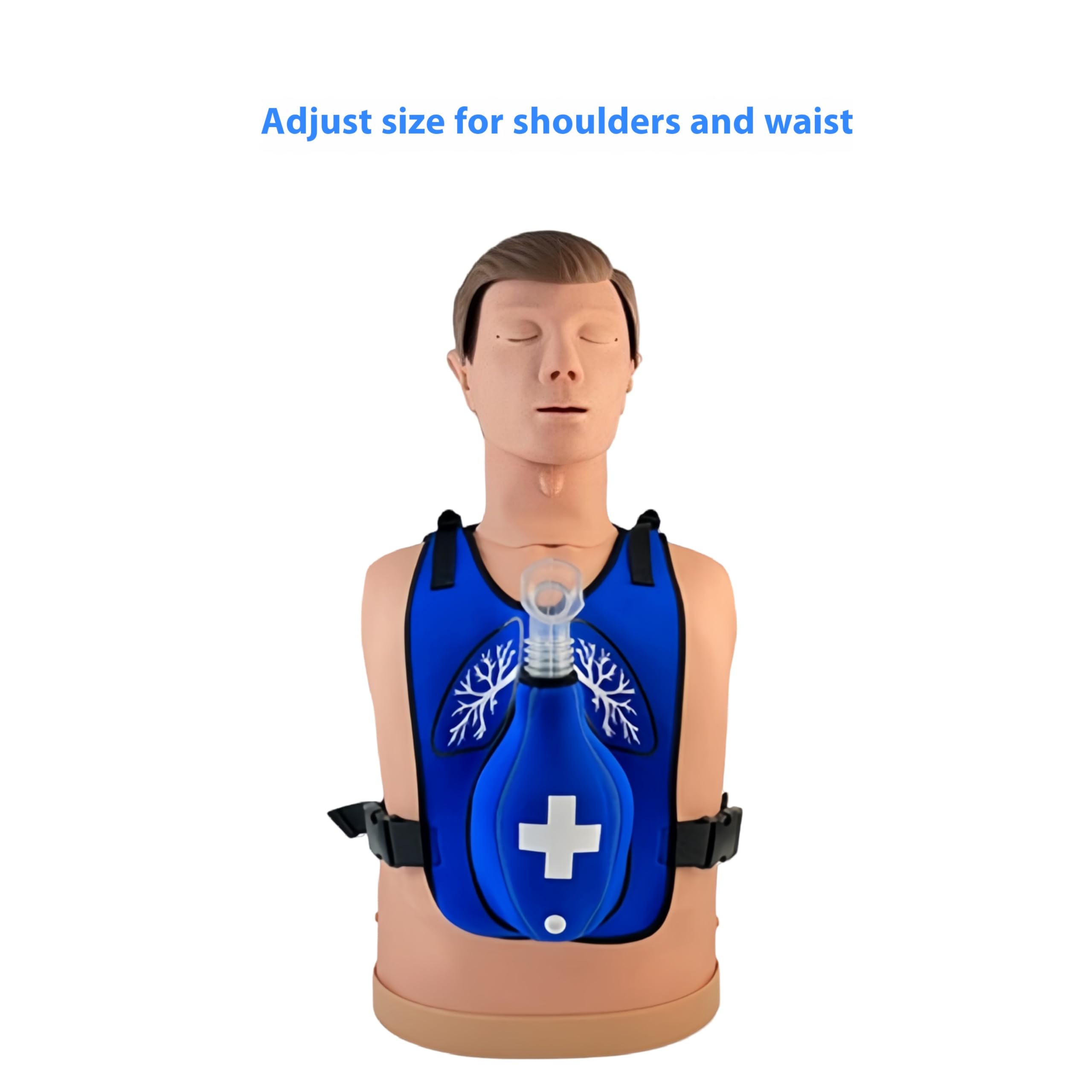 Chaleco de entrenamiento antiasfixia Heimlich, modelo de entrenamiento de práctica de simulación de obstrucción de las vías respiratorias con diseño ajustable en la espalda para enfermeras y
