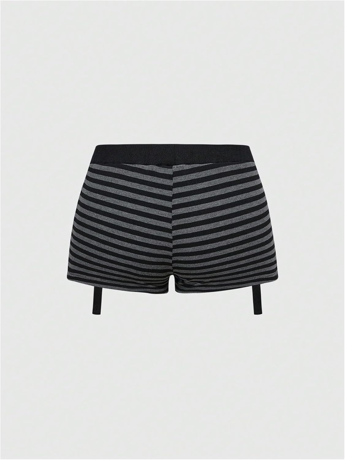 Women's Y2k Striped Shorts Elastic Waist Low Rise Grunge Punk Mini Short Party Club Micro Short with Flap Pocket - Image 2