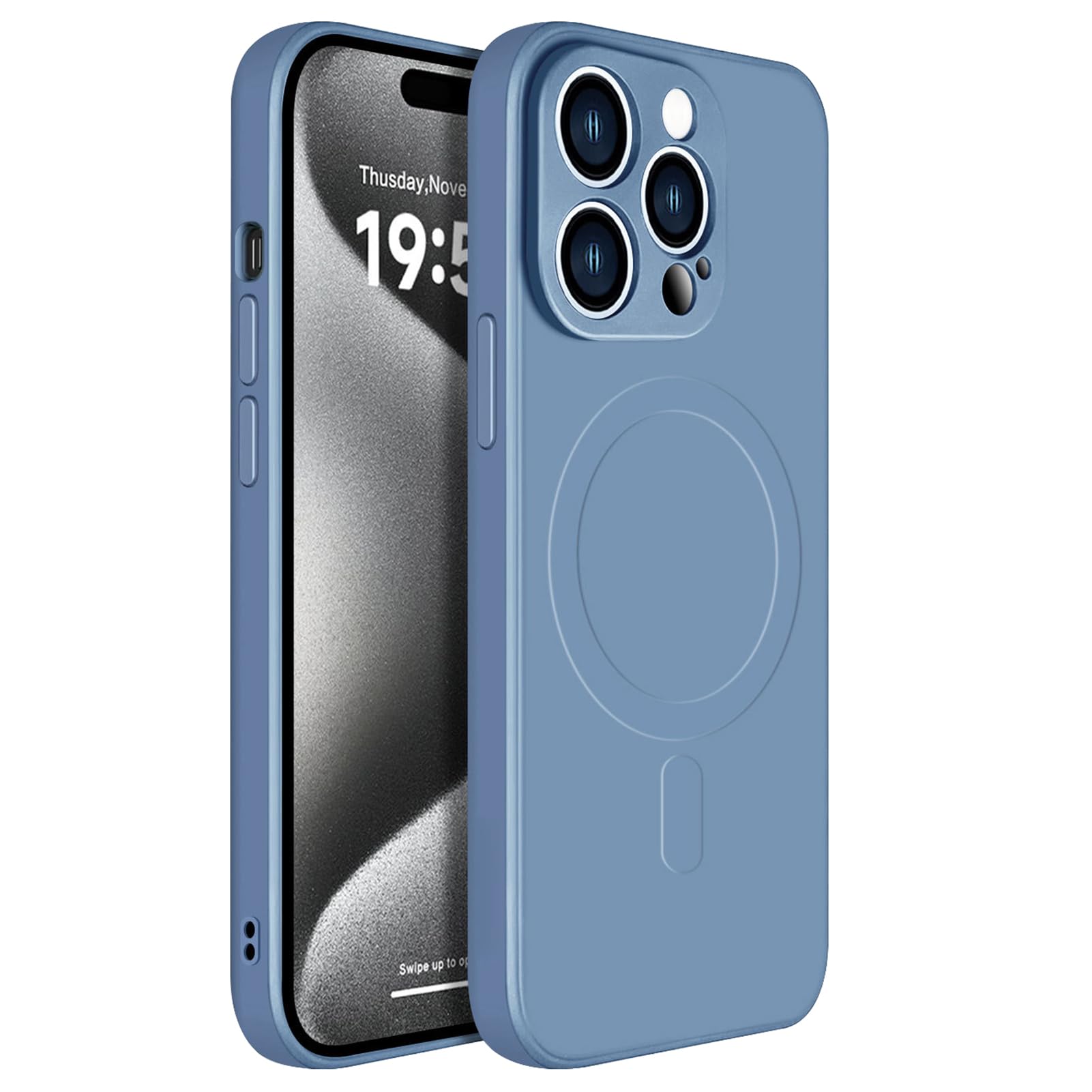 Funda iPhone 15 Pro Max evita arañazos en cámara con silicona magnética delgada