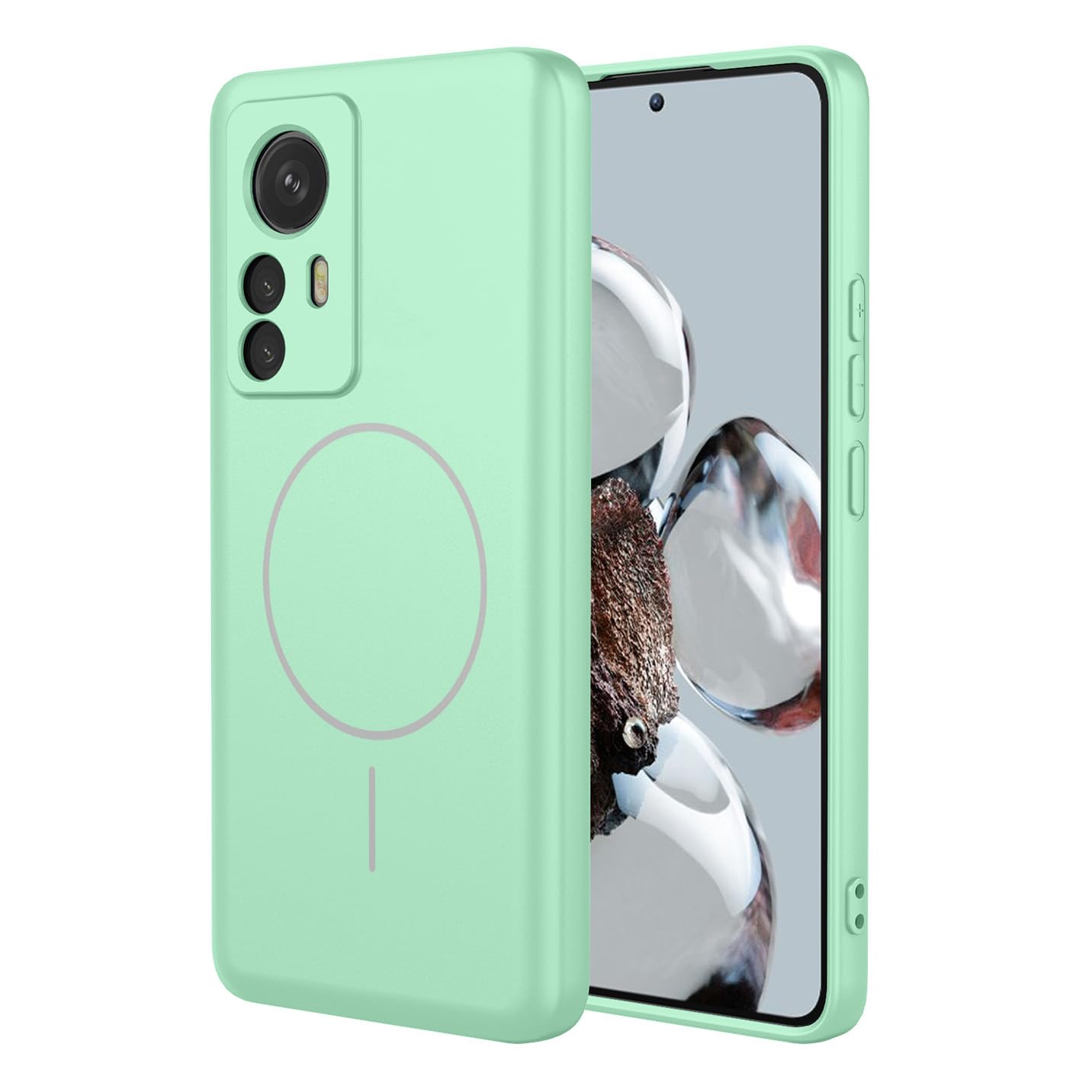 XINYEXIN Cover per Xiaomi 12T / Xiaomi 12T Pro, Custodia con Protezione Fotocamera [360° Magnetica Anello Supporto] Hard PC y TPU Silicone Antiurto Custodie - Nero