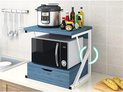 Extensible de microondas horno de carro 3 colores opcionales de cocina  estante de la especia Estante Microondas perchero de pie de doble capa de  sobremesa Horno Shelf Cocina para guardar Organizador :