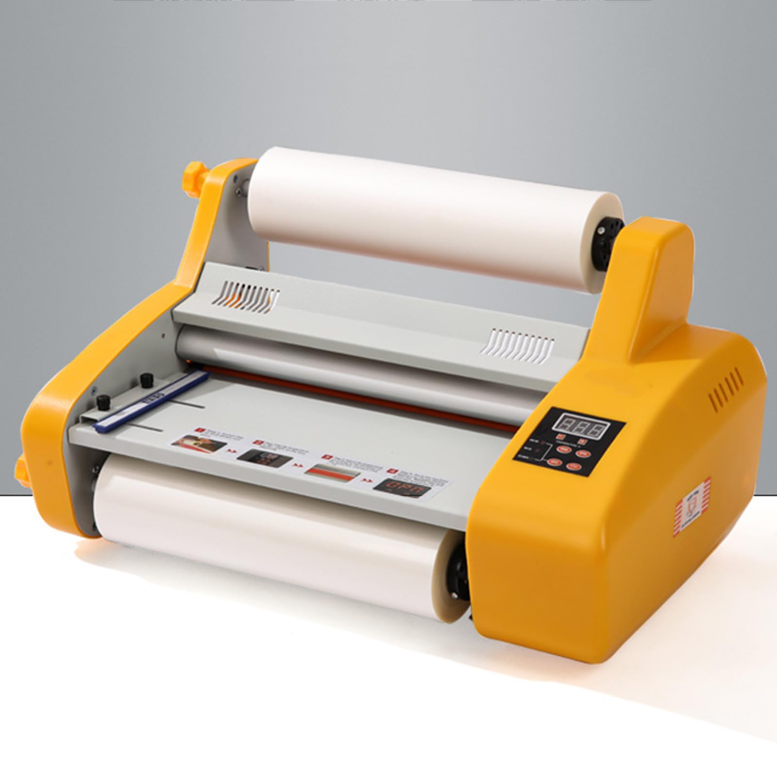 13-calowy laminator na gorąco i na zimno, jednostronna, dwustronna maszyna do laminowania, z 4 rolkami, maksymalna temperatura 150 ℃, do dokumentów, zdjęć, kart