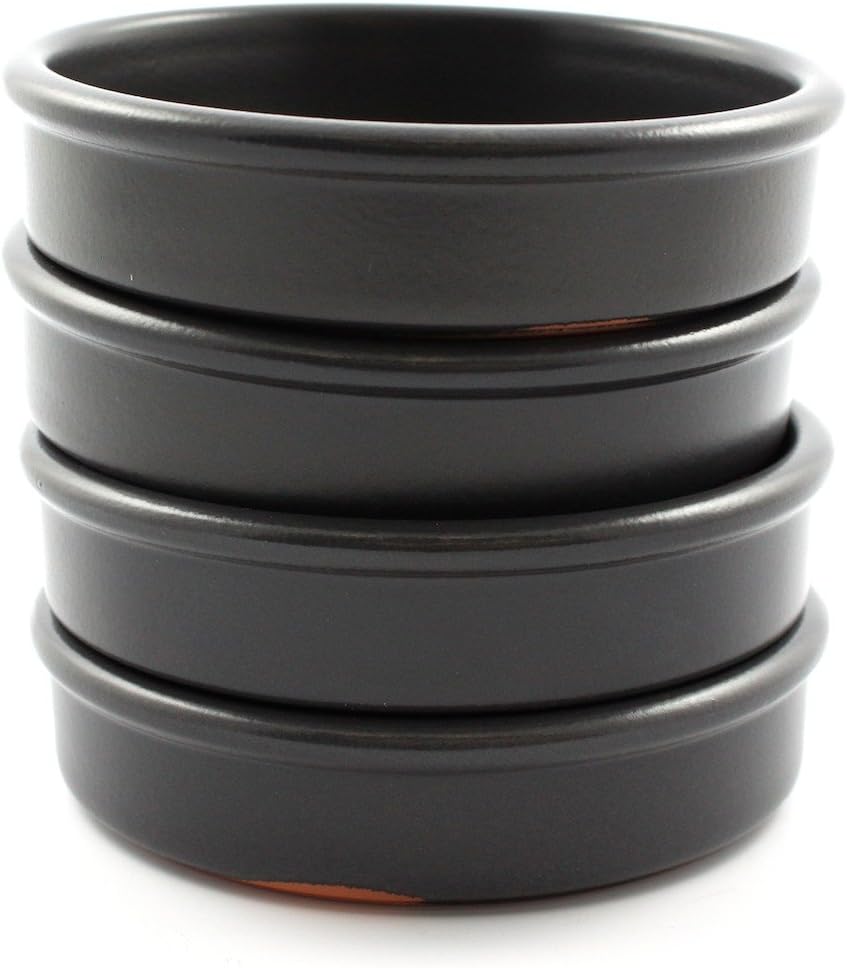 Graupera Pack of 4 Ceramic 12 cm Tapas Dishes in Matte Black