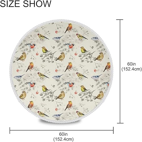 Miniatura 4 de Mantel redondo de poliéster de 60 pulgadas con diseño de encaje, antiarrugas y suave para decoración de cocinahogar