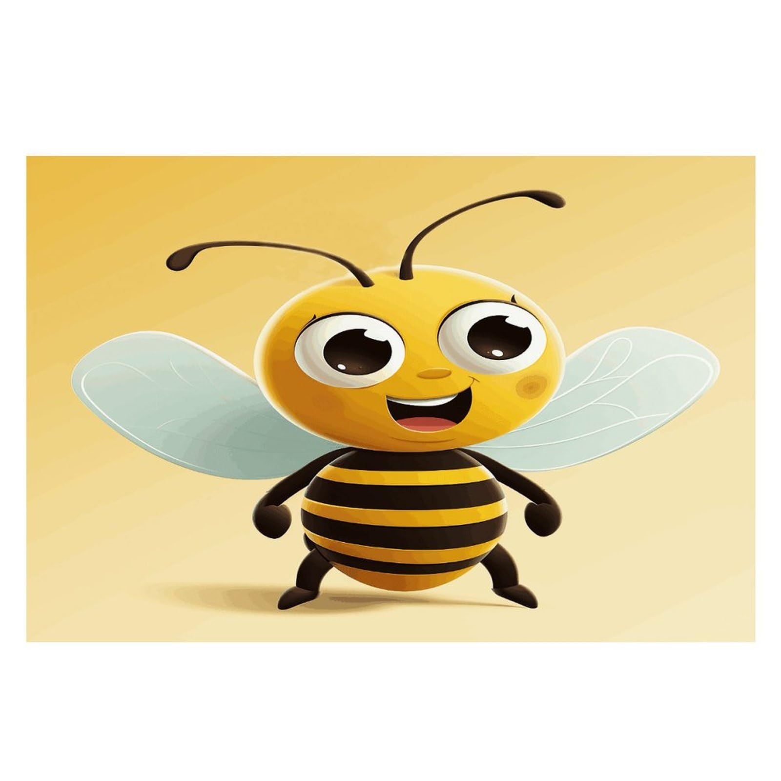 Cartoon Bee Placemats Heat-Resistant Washable Place Mats Anti Slip Dining Table Place Mats Wipeable Dining Table Mats Kitchen Decoration Placemats 17.7’’×11.8’’