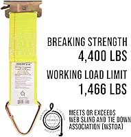 Vista 5 de Boxer Tool - Paquete de 10 correas de cuerda E-Track de 2 x 6 pulgadas, accesorios de amarre de carga con accesorios de resorte E-Track