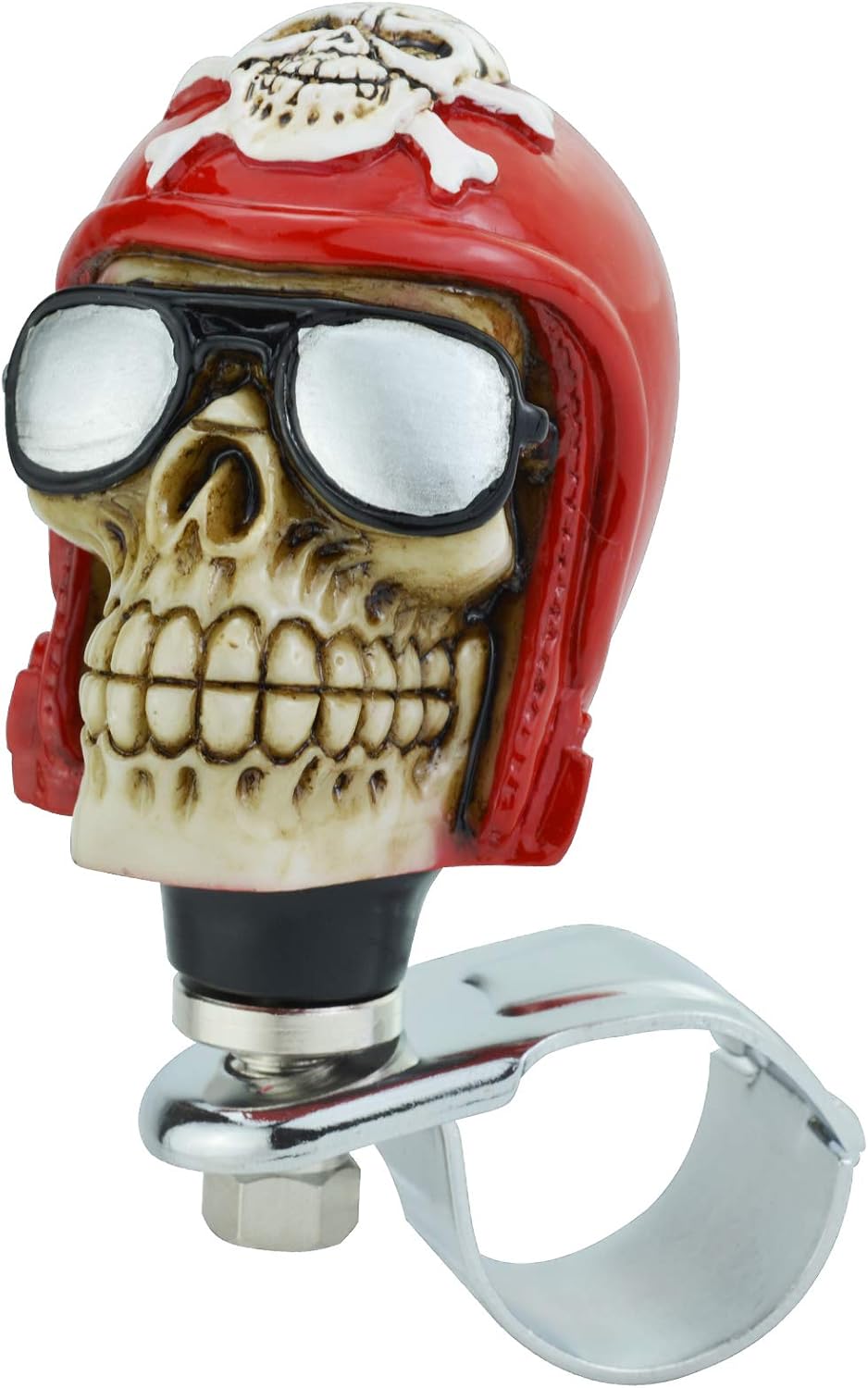 Lunsom Wheel Spinner Knob, Skull Shape Spinning Wheel Suicide Knob Power Handle Turning Aid Helpers Spinner Knobs Fit for Tractors, Forklifts, Lawn Mowers