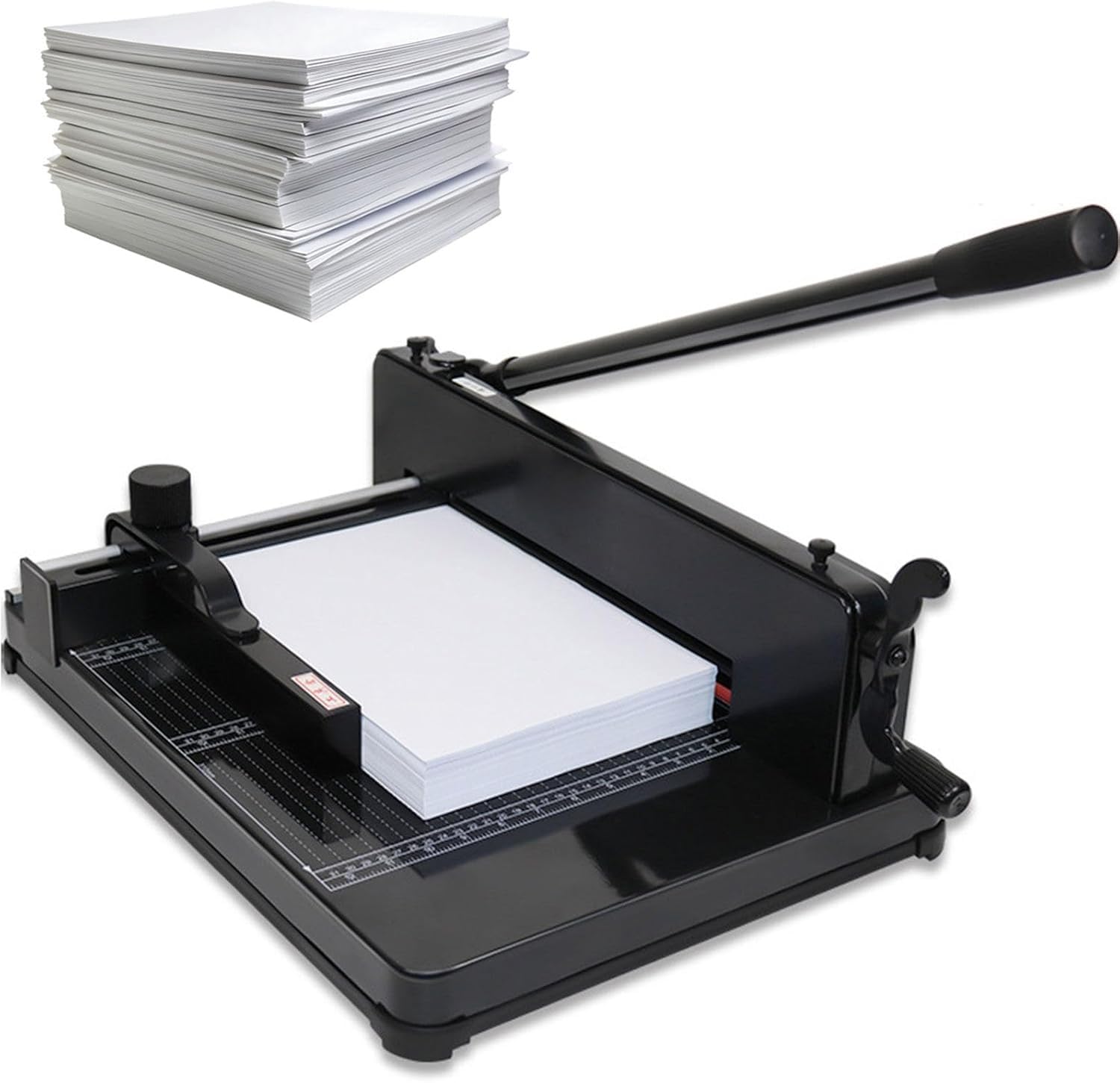 Robuster Papierschneider, 400 Blatt, A3, A4, manueller Trimmer mit automatischer Klemme, Klingenverriegelung und Sicherheitsschutz, zum Schneiden von Papier, Leder, PVC-Gewebe