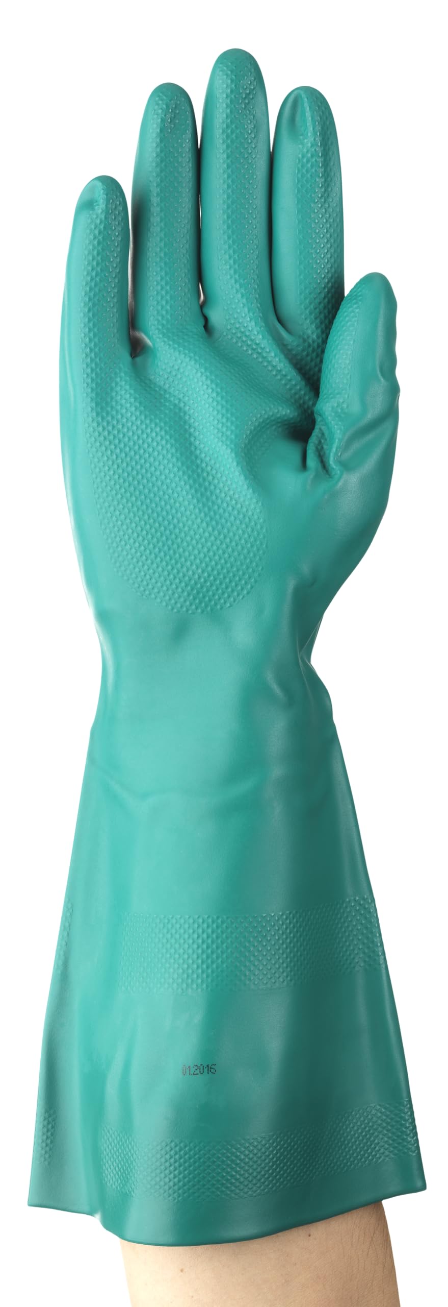 Ansell AlphaTec 58-335 Gants de Travail Chimique, Protection Haute Performance, Enduction Double Couches, Gant Nitrile Impérméable Étanche, Réutilisable, Vert, Taille S (12 Paires)