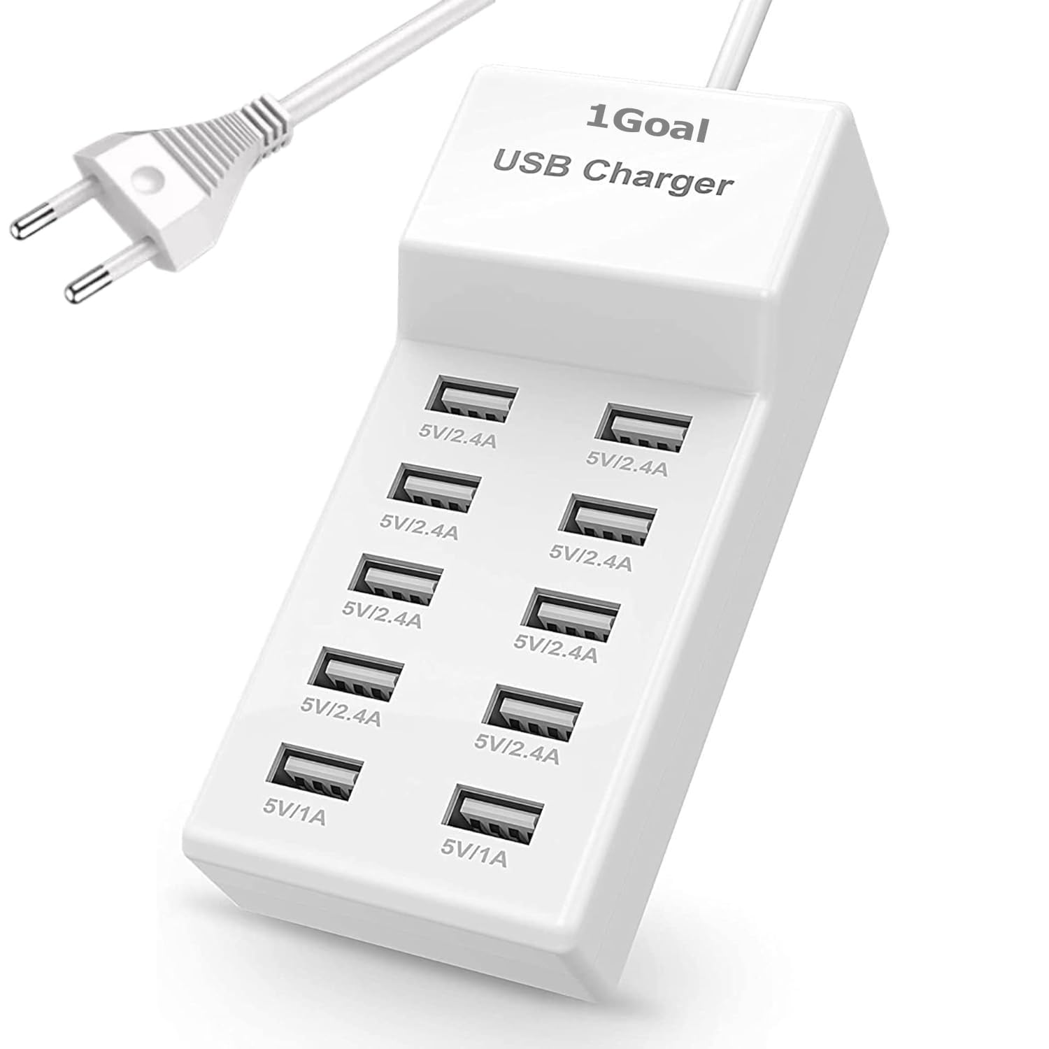 1Goal USB Wall Charger USB Charging Station for Multiple Devices USB Charger 10-Ports Power Hub Strip Smart Plug Charging Dock Block for Smart Phone I-Phone Xs/XR,I-Pod, S9/S8 and More. (B0CRV6HKDJ) Amazon Price History, Amazon Price Tracker